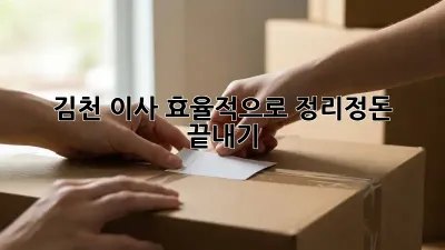 김천 이사, 효율적으로 정리정돈 끝내기!